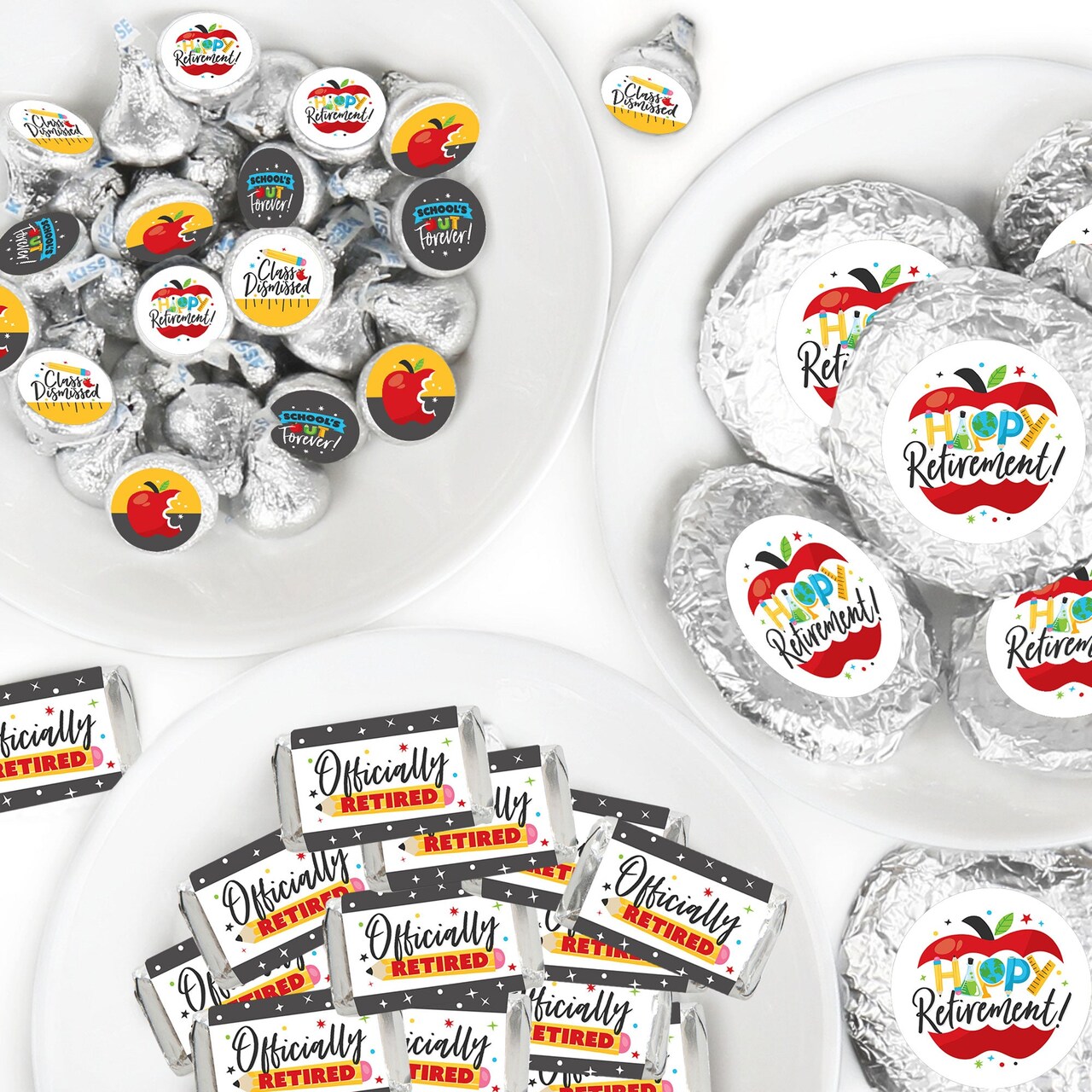 Big Dot of Happiness Teacher Retirement - Happy Retirement Party Candy Favor Sticker Kit - 304 Pieces
